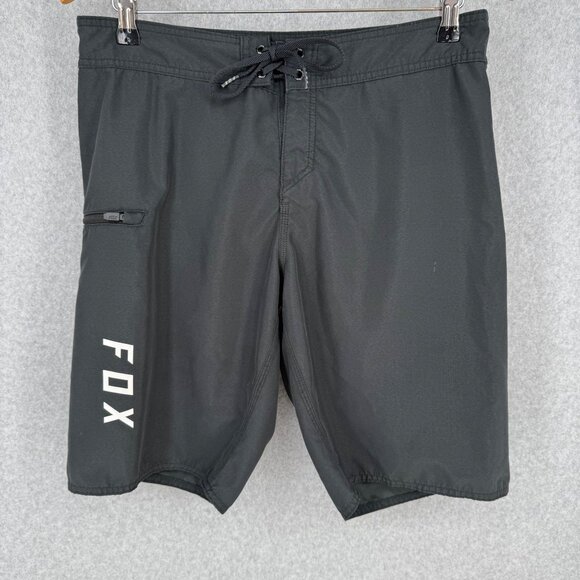 Fox Racing Mens Overhead 21" Boardshorts Size 32 Black Front Tie Closure Logo - Picture 1 of 13